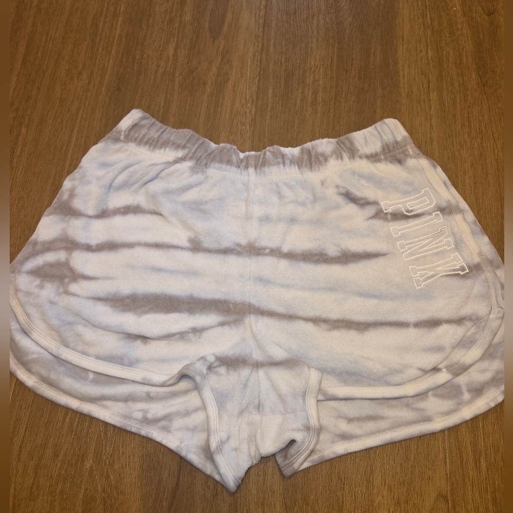 PINK Victoria's Secret Gray and White Lounge Shorts